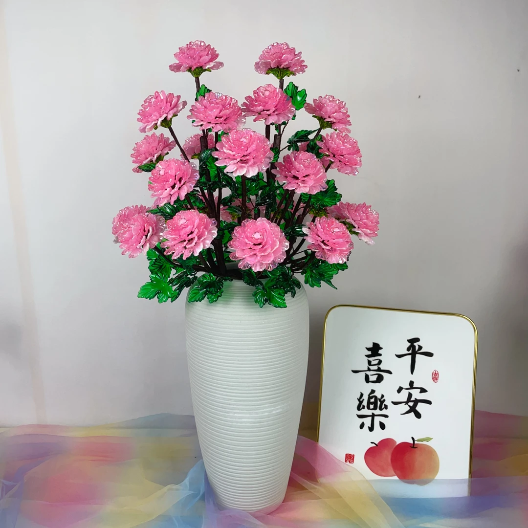 （大桌摆5层11大枝38朵花）香玉牡丹花 手工diy材料包（非成品）台式