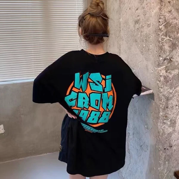 228#潮牌纯棉短袖T恤男女新款ins风韩版宽松百搭情侣休闲上衣潮