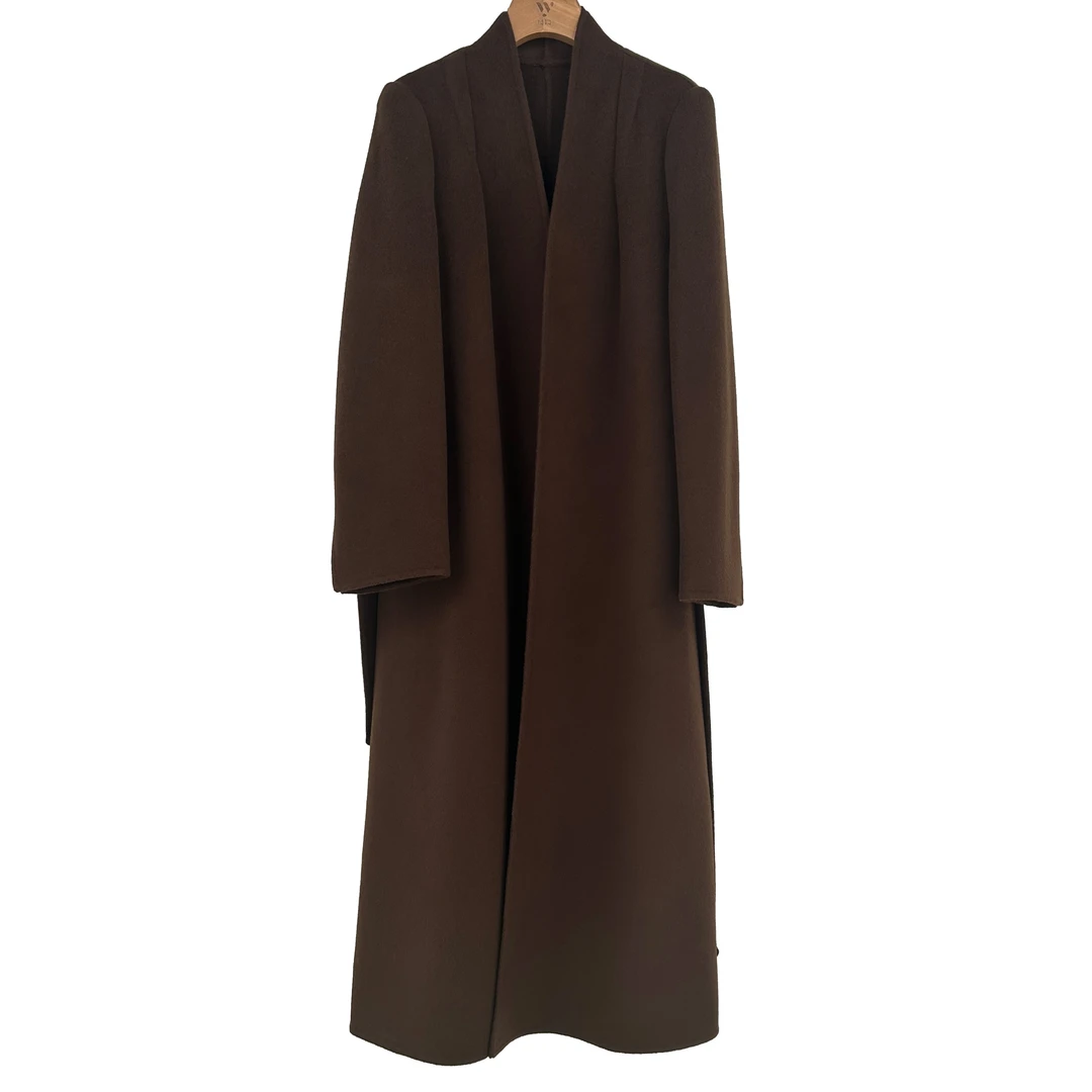 【钱老板粉丝专享】正肩简约大气羊毛羊羊绒双面呢大衣24HW769-3070