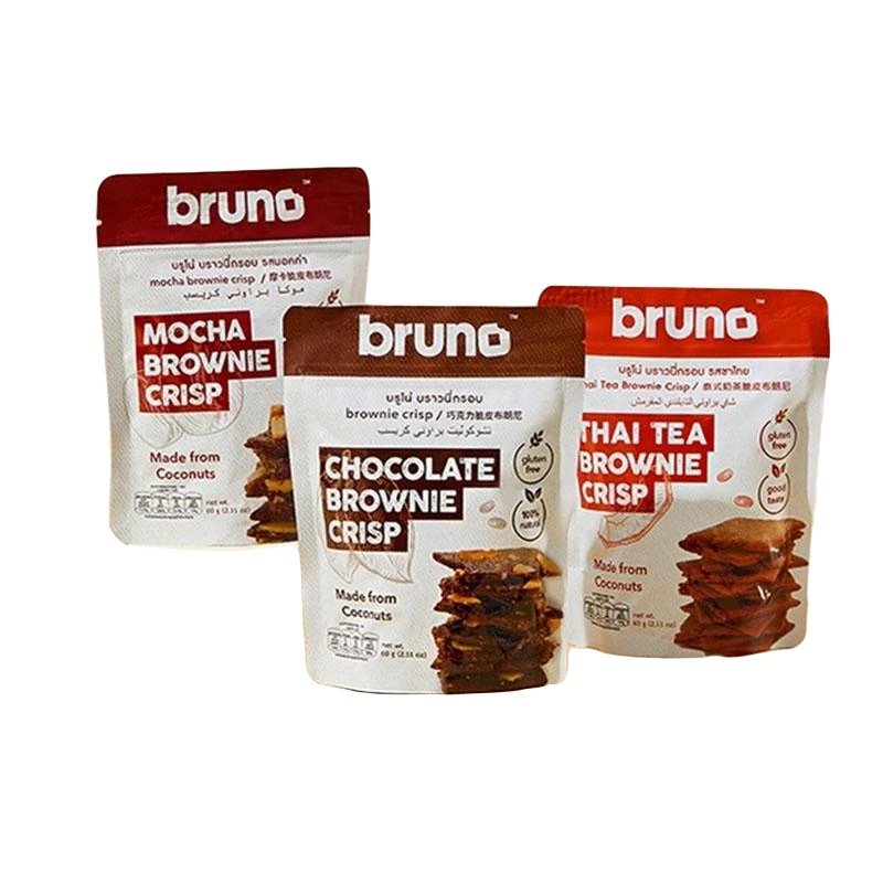 泰国进口脆皮布朗尼bruno脆片奶茶摩卡味可可饼干巧克力零食坚果