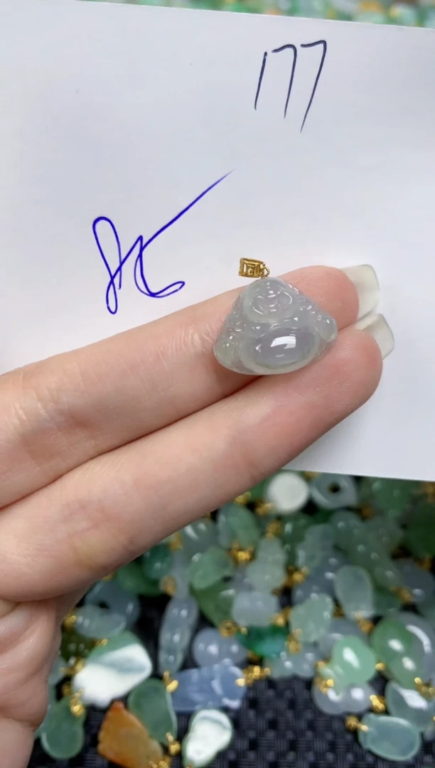 【闪购商品】翡翠颈饰18K金镶嵌天然绚甸A货翡翠