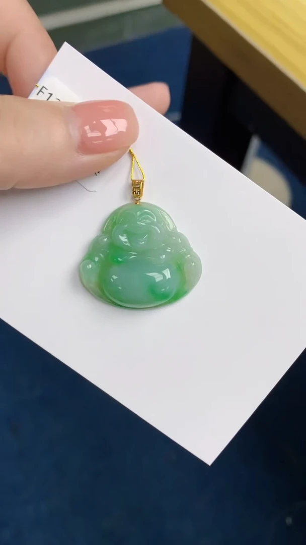 【闪购商品】翡翠颈饰18K金镶嵌115 天然翡翠A货