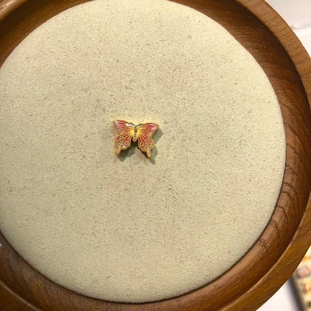 足金999烧蓝蝴蝶转运珠