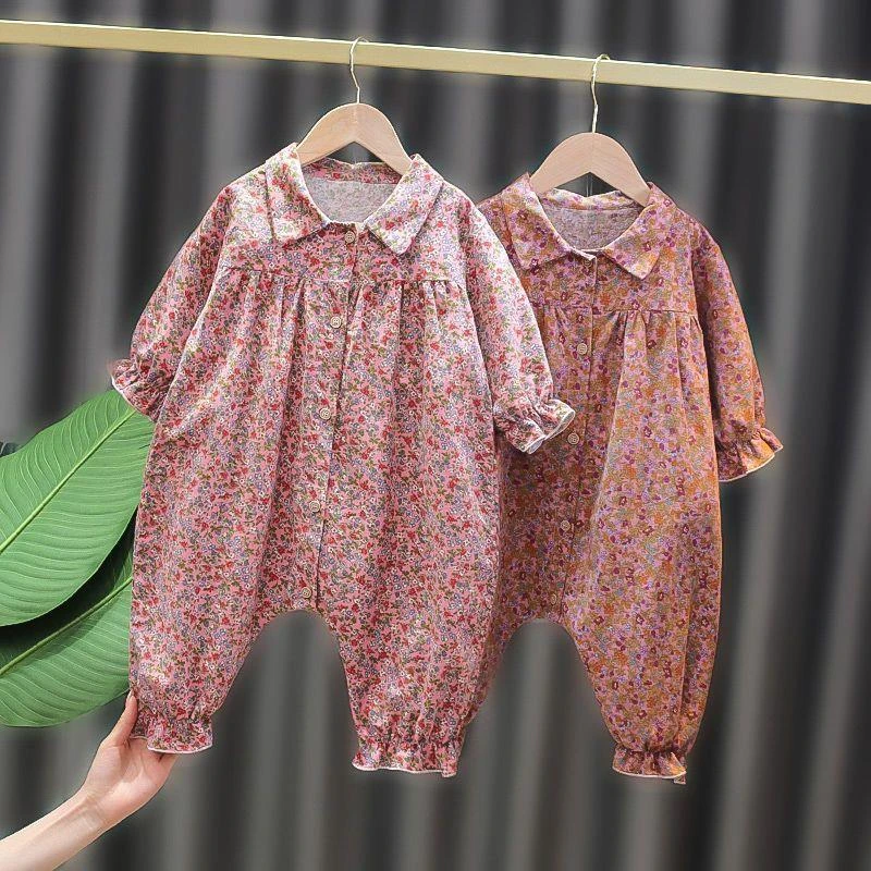 女童连体衣2023新款春秋儿童外穿哈衣宽松小童洋气韩版女宝宝春装