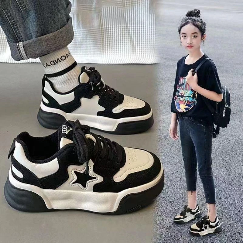 女童鞋2023春秋新款儿童运动鞋单鞋老爹鞋中大童板鞋小女孩休闲鞋