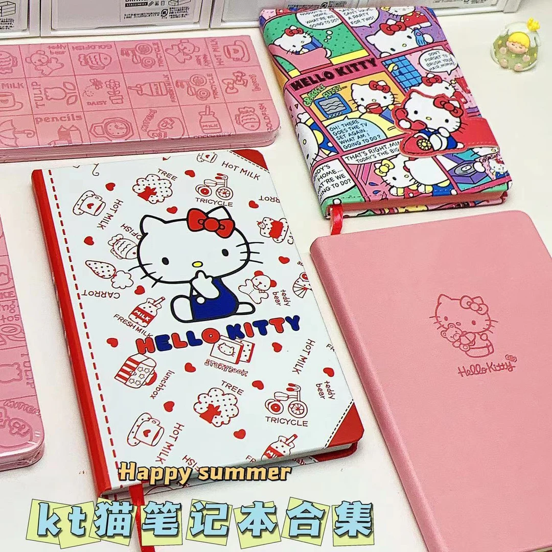 kt猫笔记本本子高颜值手账本集合写字笔计划本记事本凯蒂猫皮面in