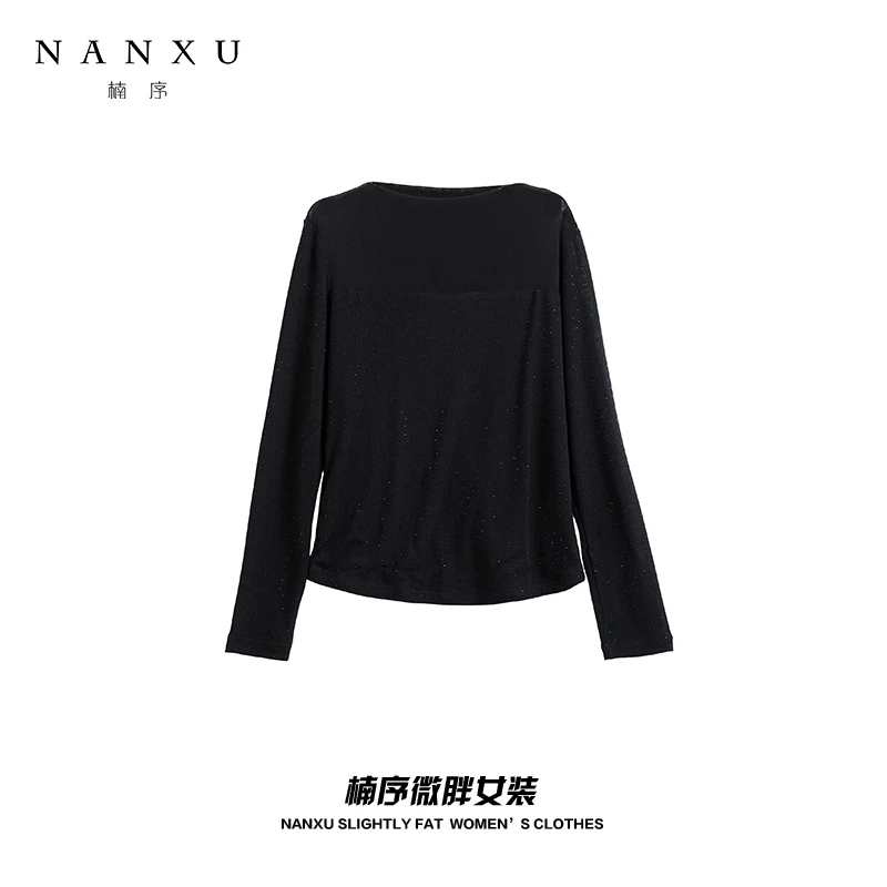 楠序源子微胖女装 洋气衣服女新品时尚休闲打底衫女内搭YZ33095