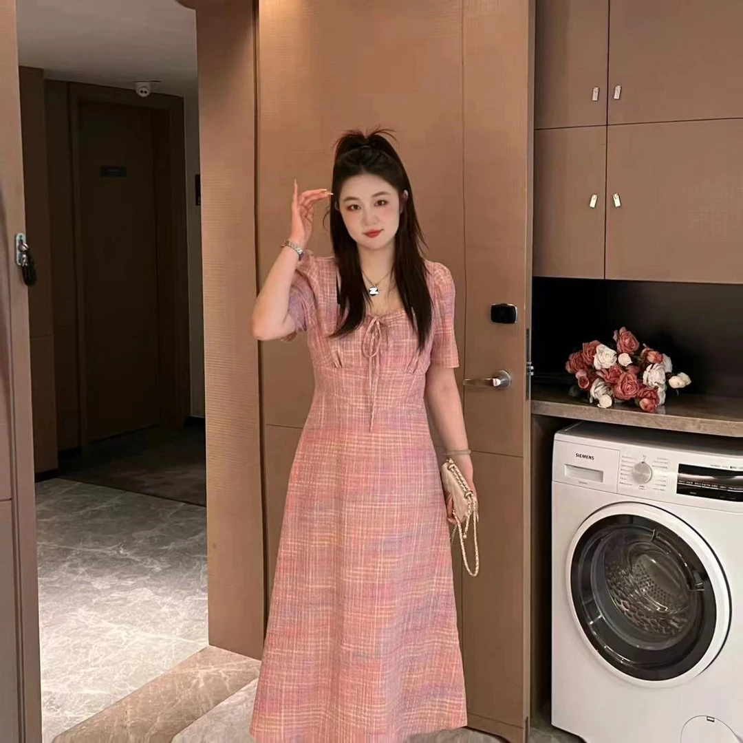 楠序源子大码女装 法式连衣裙女款爆款2025新款裙子夏季YZ31708