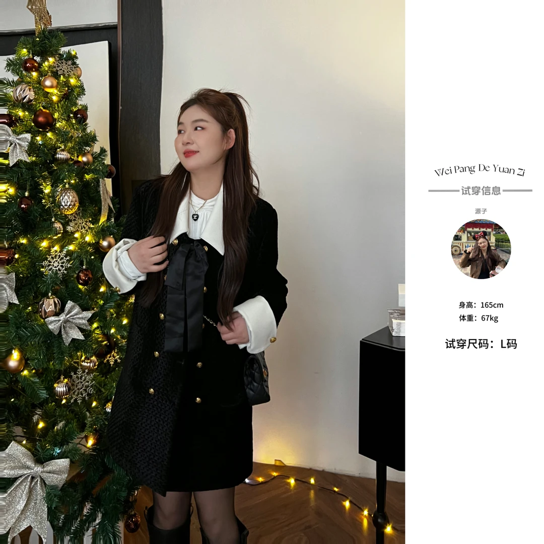 楠序源子【高光时刻】微胖女装 气质丝绒保暖羽绒服女YZ20296