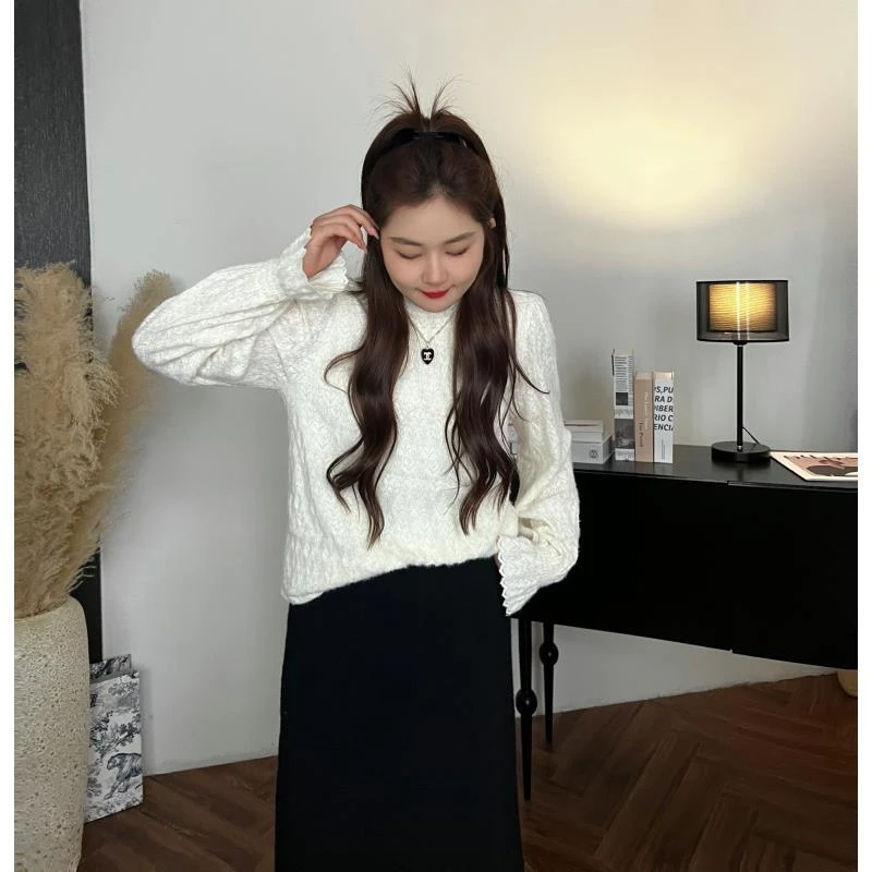 楠序源子微胖女装 洋气休闲装季洋气百搭时尚蕾丝打底衫女YZ10205