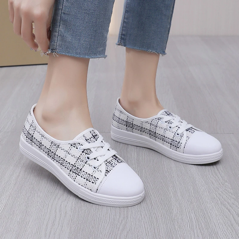 2025春夏新款帆布鞋女时尚透气运动休闲鞋韩版百搭平底女学生鞋