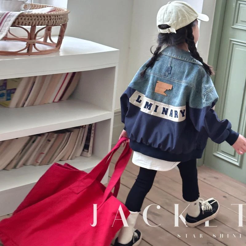 女童拼色外套2024秋季新款儿童牛仔夹克宝宝宽松翻领上衣韩版秋装