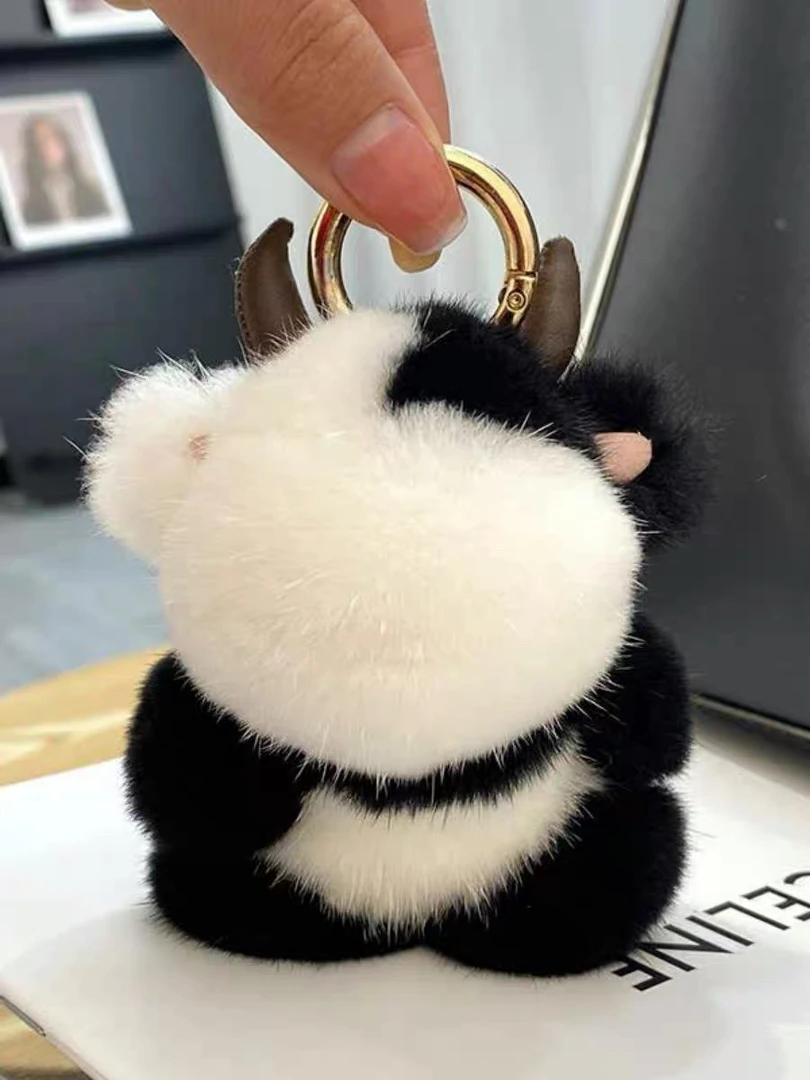 （大群水貂牛牛）钥匙扣挂件毛绒玩偶包挂饰生日礼物