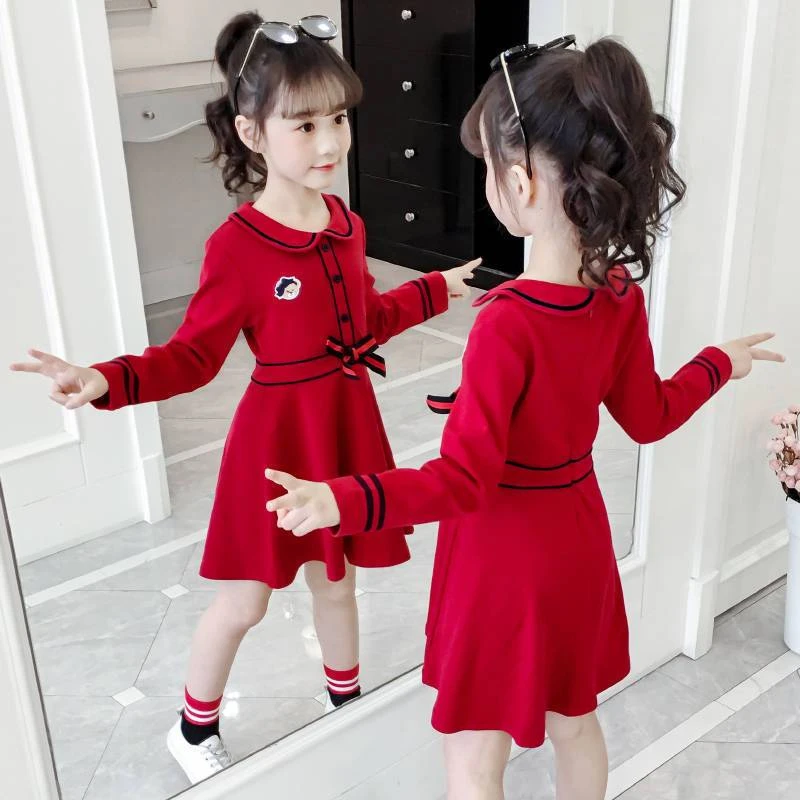 吧啦2023新款女童长袖连衣裙春装秋季小女孩8岁9衣服儿童洋气公主