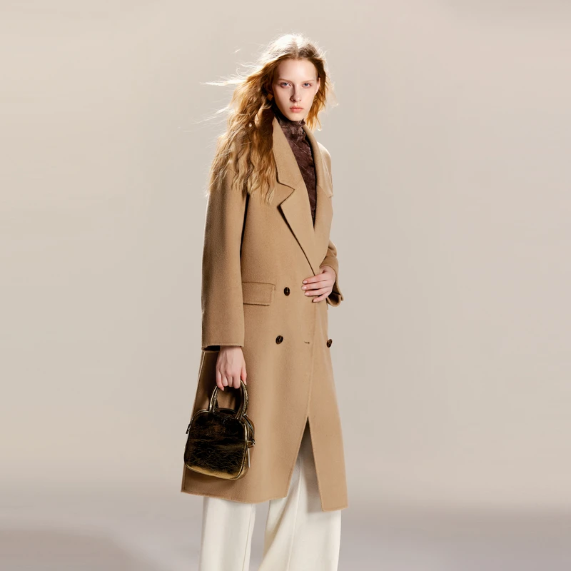 missCOCOON长款绵羊毛通勤毛呢外套0037