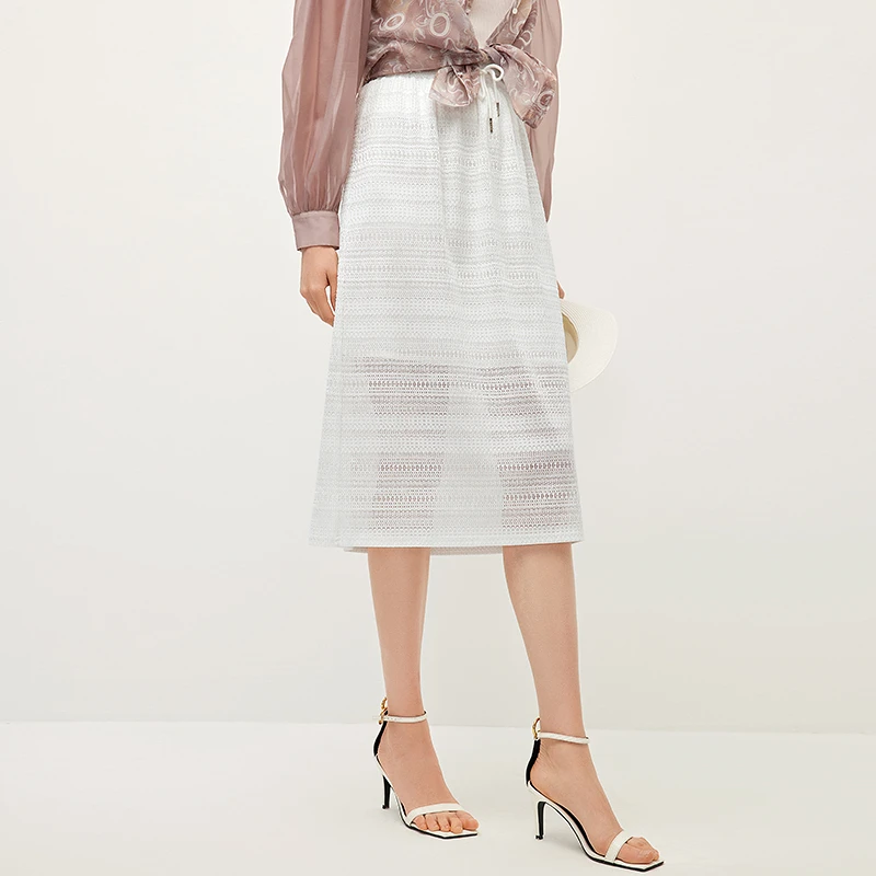 missCOCOON蕾丝夏季高腰A字半身裙4570
