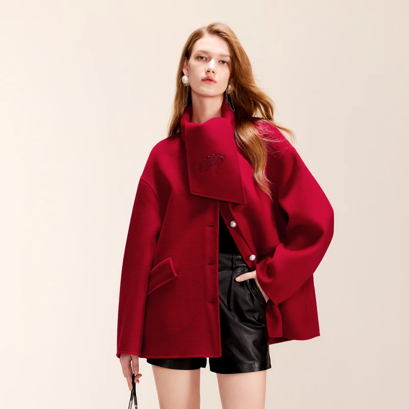 miss COCOON绵羊毛新中式双面呢毛呢外套0129