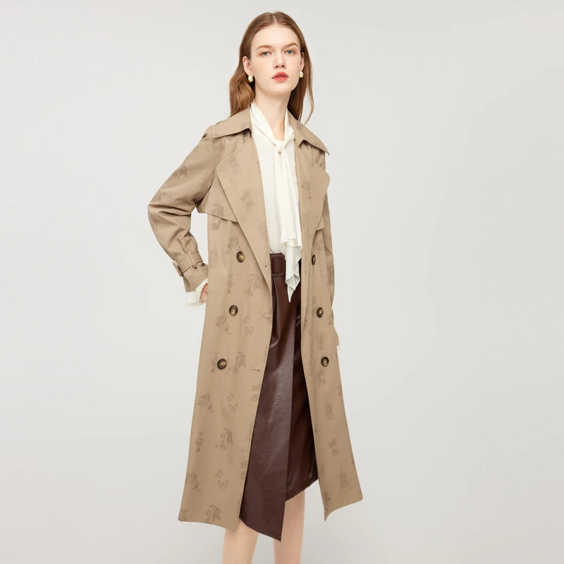 missCOCOON风衣图案印花宽松风衣女0187