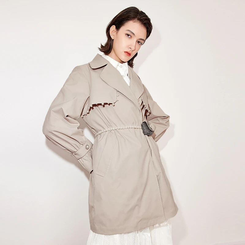 missCOCOON外套百搭珍珠设计感风衣9537