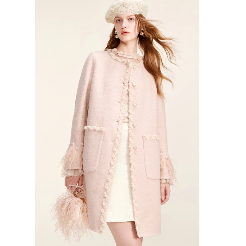 missCOCOON24冬珍珠羽毛钻饰织带双面呢0014