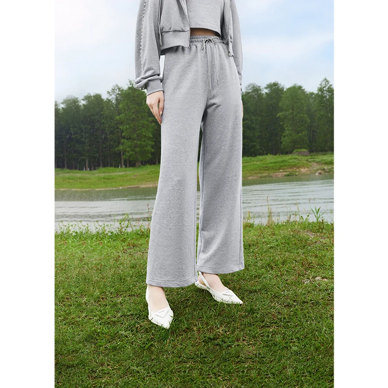 missCOCOON裤子百搭抽绳阔腿长款休闲裤女0206