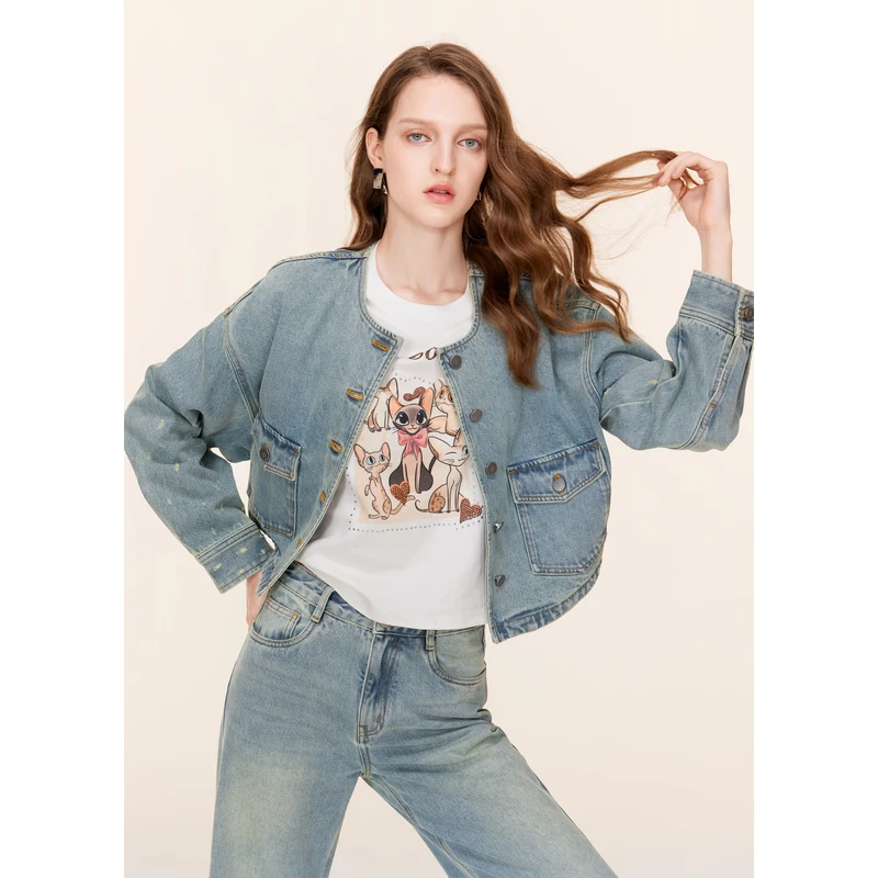 MISSCOCOON24复古新疆棉水洗牛仔外套0089