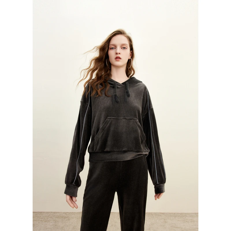 【千颂妮粉丝专享】missCOCOON静奢风冬装微光泽运动套装0442