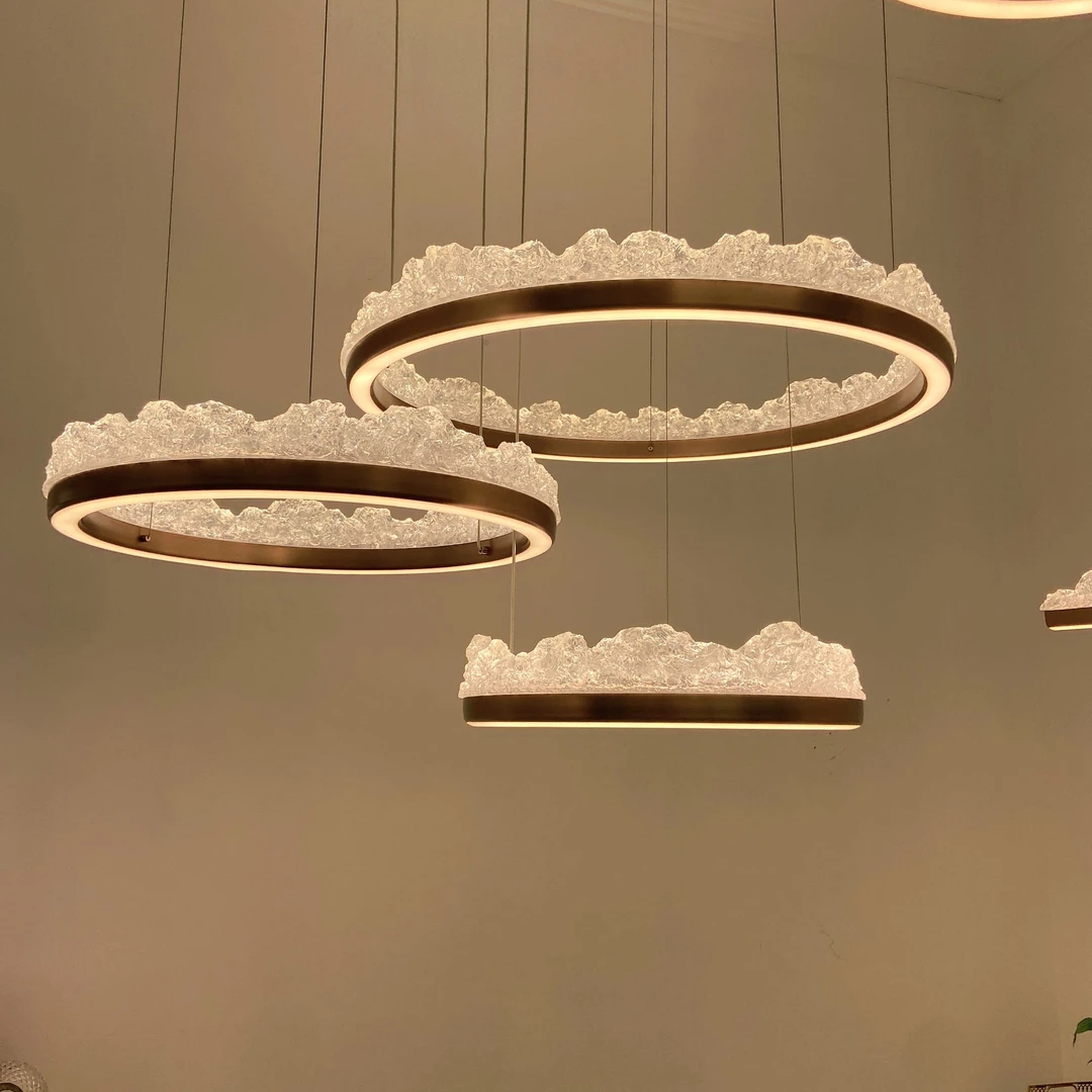 【柏塔】现代轻奢冰山客厅吊灯意式极简茶室设计师高级感餐厅灯