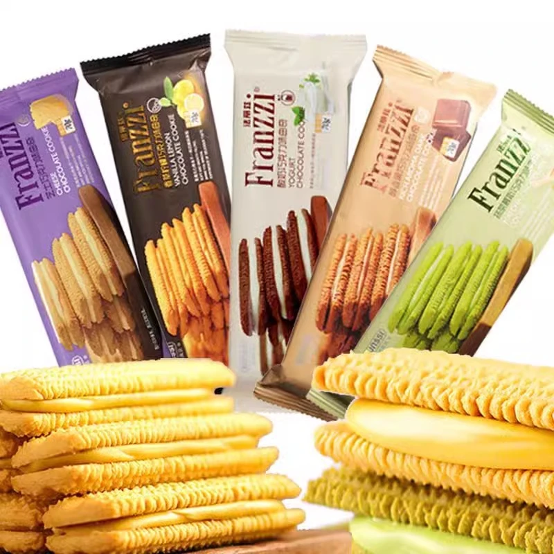Franzzi/法丽兹夹心曲奇饼干零食小吃多口味随机70g6袋抹茶巧克力