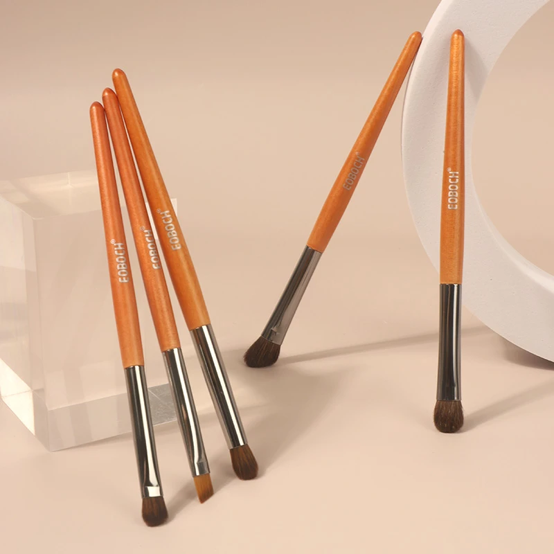 5支马毛便携化妆刷初学者眼影刷组合带刷包刷子化妆刷化妆套套刷