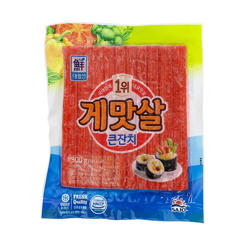 思潮大林韩国进口模拟蟹肉做寿司食材紫菜包饭饭团材料300g*3新鲜