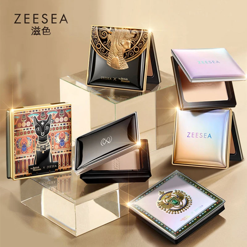 ZEESEA滋色粉饼埃及蜜粉饼学生定妆粉持久不脱妆补妆清透丝盈-团