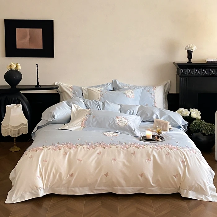 【大漂亮】新款高奢简约全棉四件套-茉莉系列