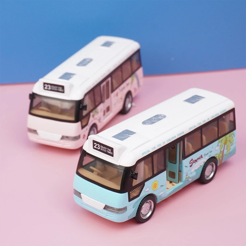 公交车玩具声光仿真汽车儿童玩具车小汽车宝宝巴士车大巴车回力车