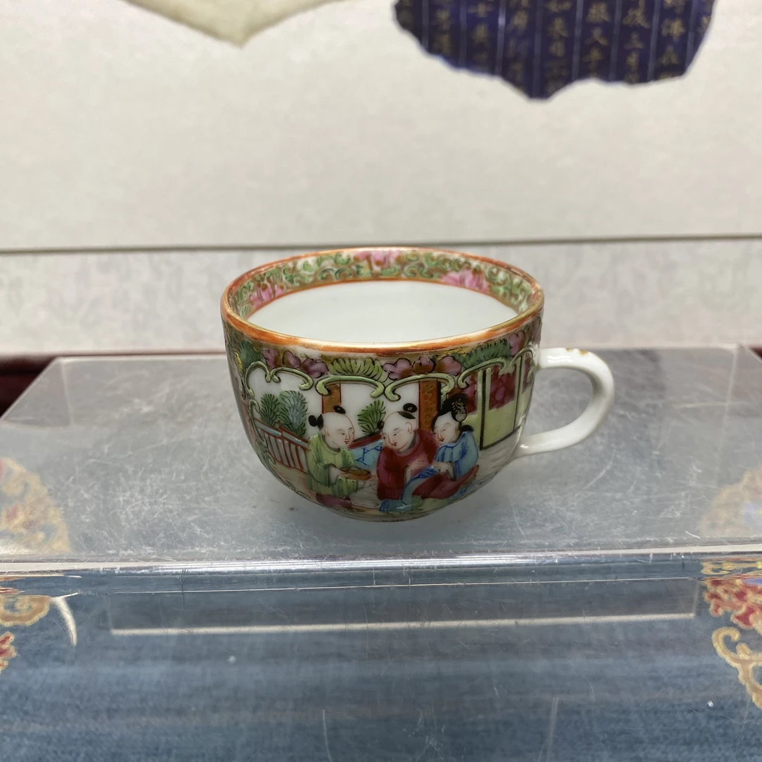 清晚期广彩人物故事茶杯46/收藏/清瓷器/KC20241108020