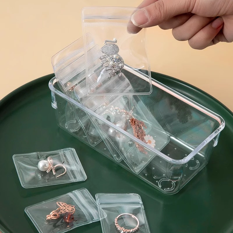 防氧化首饰盒耳环耳钉项链收纳盒饰品首饰耳饰收纳袋透明首饰袋子