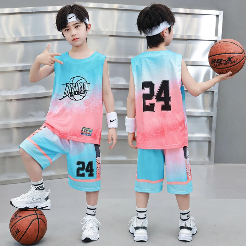 男童夏装套装儿童运动篮球服夏季速干24号球衣学生训练服男孩队服