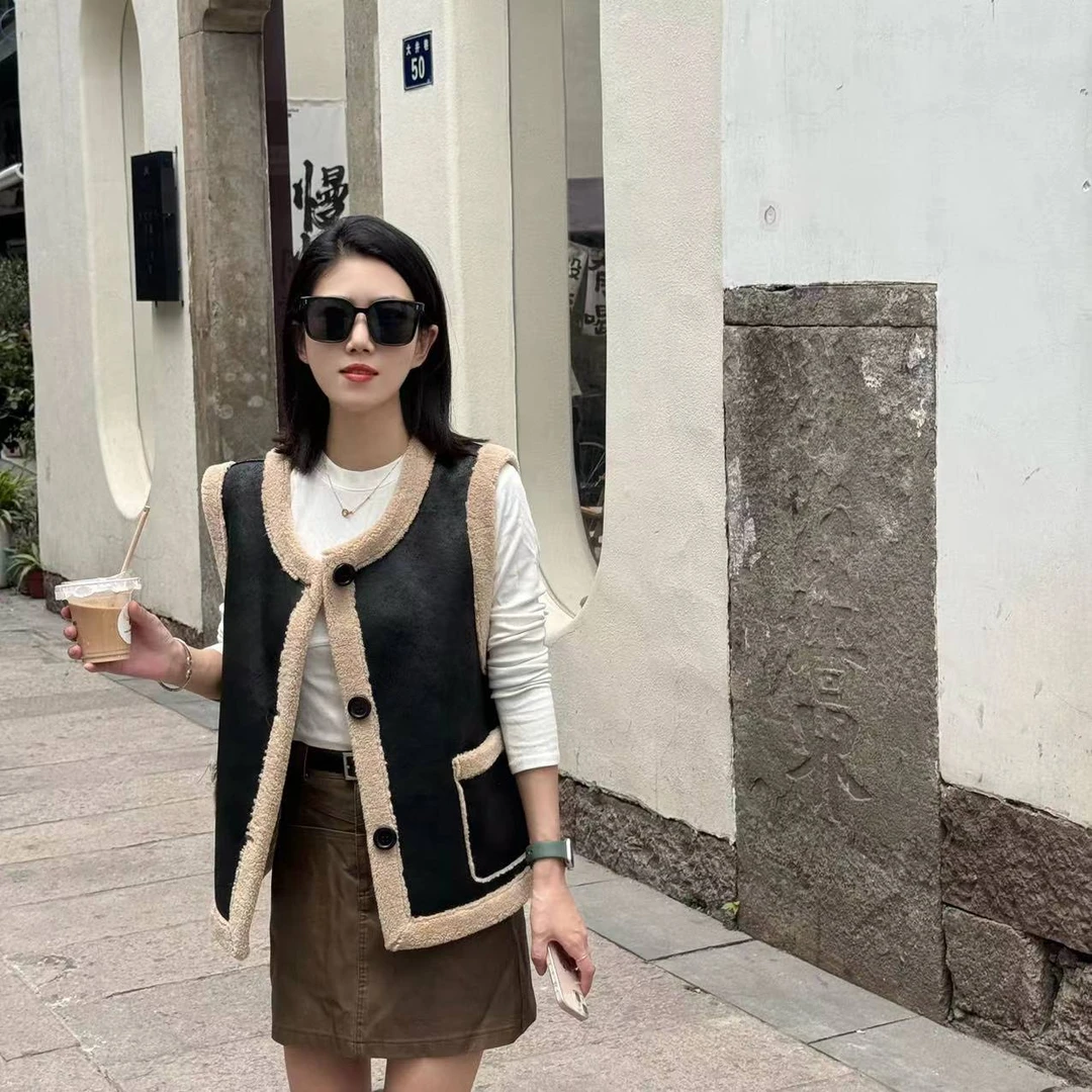 馨衣2402显瘦百搭毛毛马甲