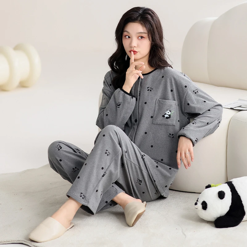 【德绒加厚】冬季女加厚德绒保暖韩版大码休闲宽松可外穿家居服套装