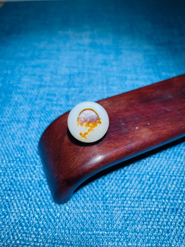 纯天然新疆和田玉圆珠卡18mm单珠配珠