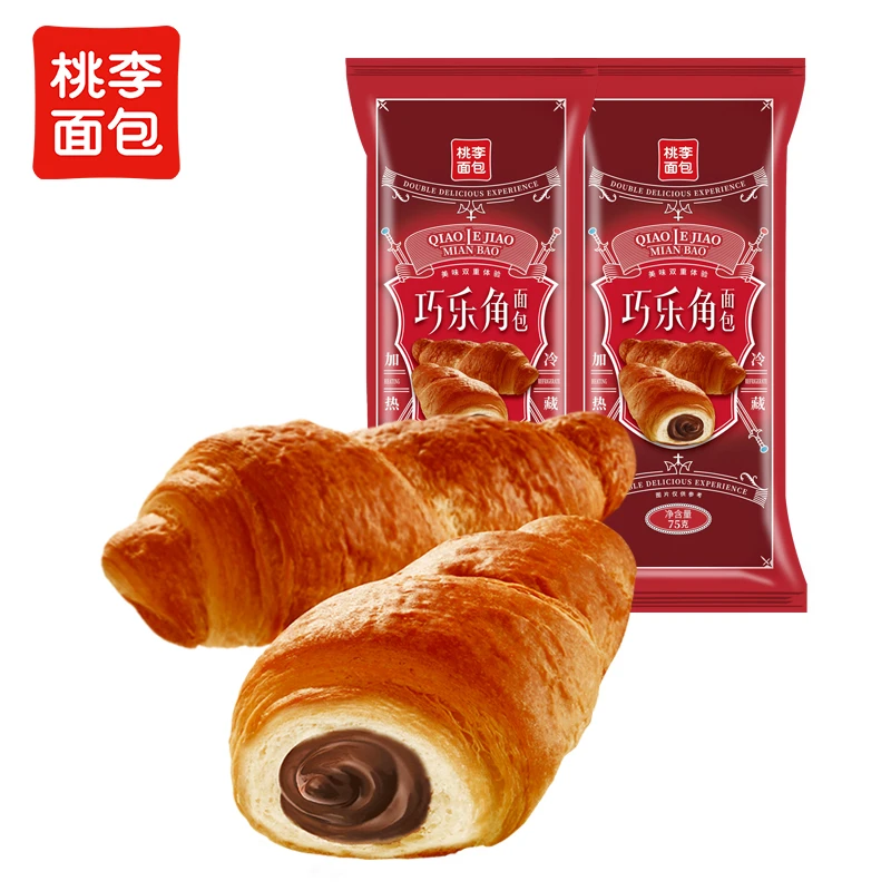 桃李巧乐角面包巧克力口味爆款烘烤休闲香浓美味小零食SC/75g*6袋