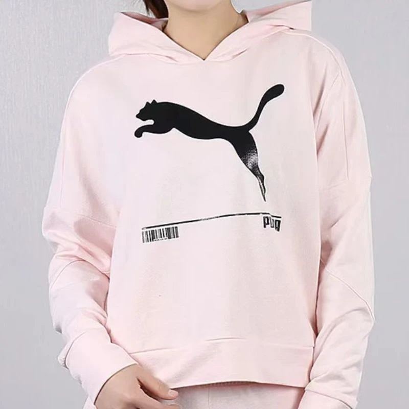 T19-Puma 休闲运动透气连帽套头卫衣 女款 粉红色