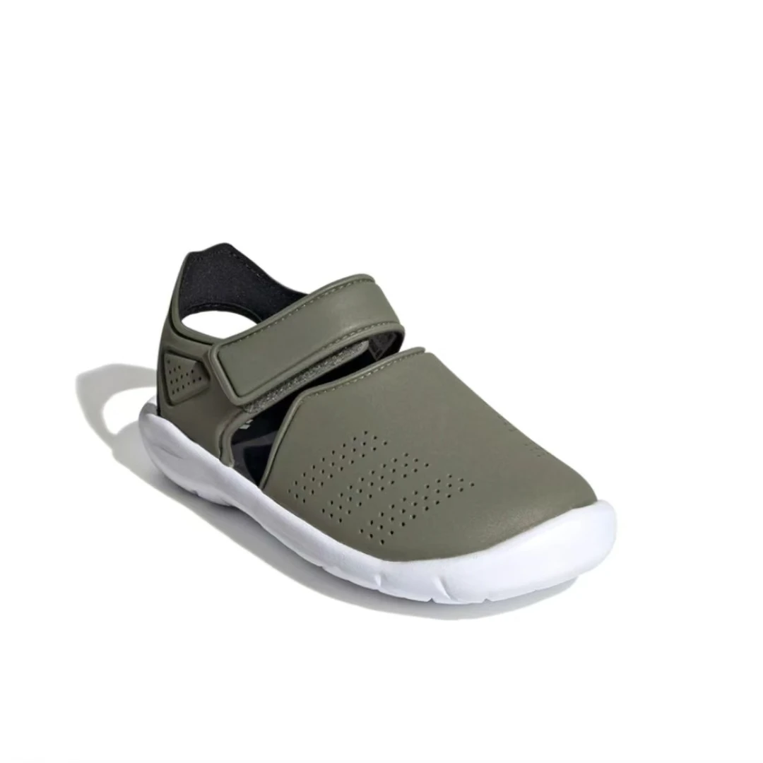 X79-BP幼童 adidas Fortaswim Stripes C 遗迹绿 凉鞋