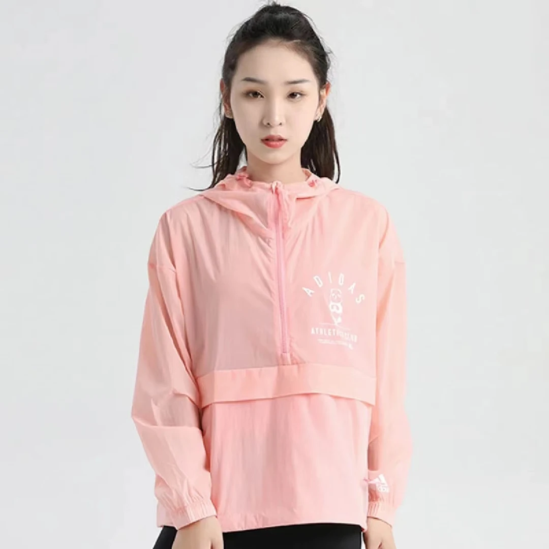 T292-adidas PANDA ANORAK 运动夹克 女款 粉色