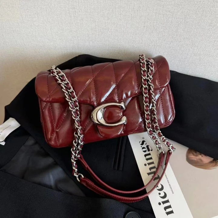 新款菱格出门随身小包女链条包包时尚女包单肩包女款高级感腋下包