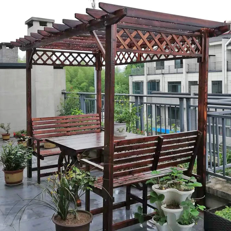 【加厚大号凉亭】防腐木葡萄架庭院休闲户外花园室外爬藤花架露台
