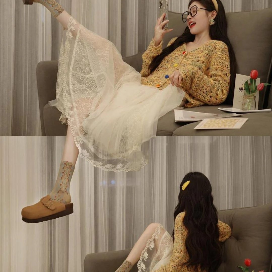 2024入秋一整套温柔风甜美针织开衫上衣大摆半身裙气质两件套装女