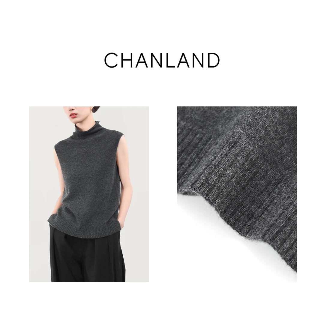 CHANLAND【平衡】康赛妮100%皇家羊绒高领无缝针织衫LS30419804