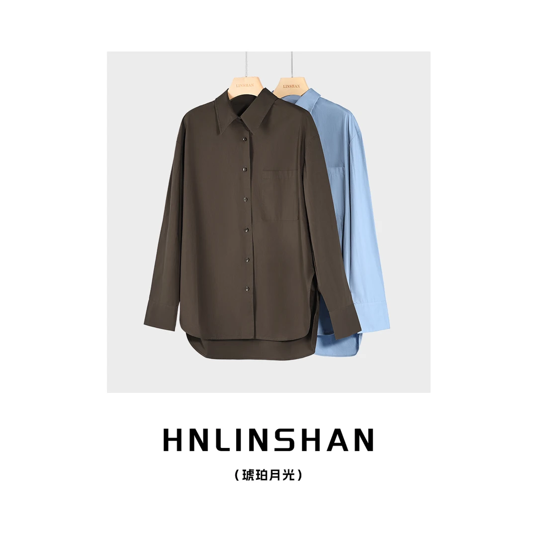 【清】【琥珀月光】宽松百搭秋慵懒时尚清新女长袖衬衫23316208