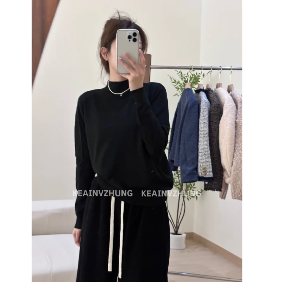 【精品打底】韩系简约无缝一体纯色百搭软糯长袖打底衫